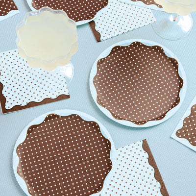 Cocoa Dot Plates - 7in polka dot plates