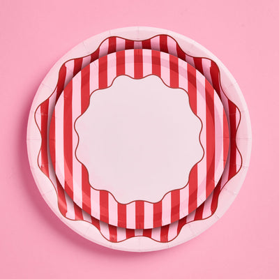 Candy Stripe Plates Set - 32 Plates