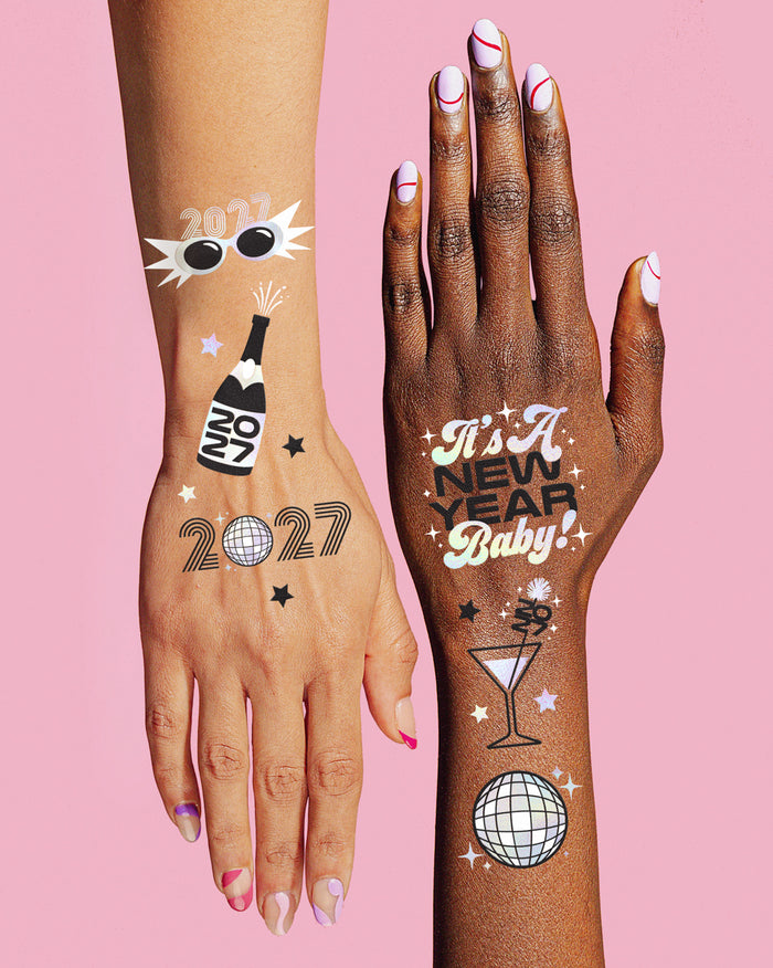 NYE 🪩Tats - 40 foil temporary tattoos