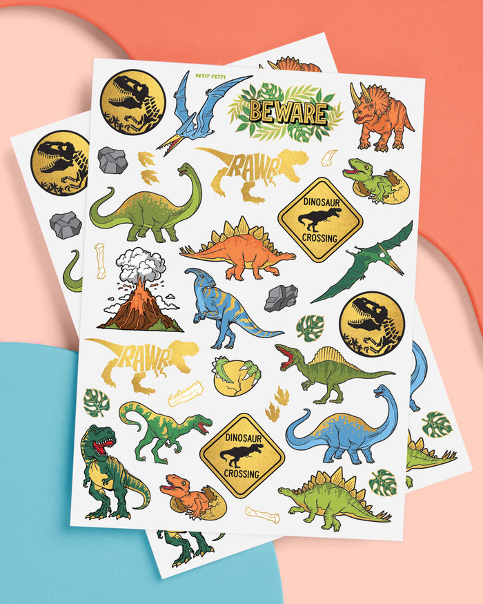 Dino-mite Tats - 44 foil temporary tattoos
