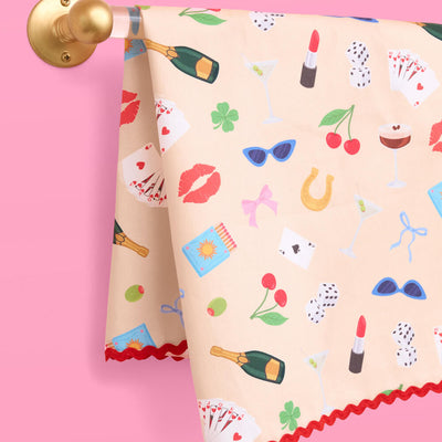 Cute Girl Tea Towel - cotton tea towel