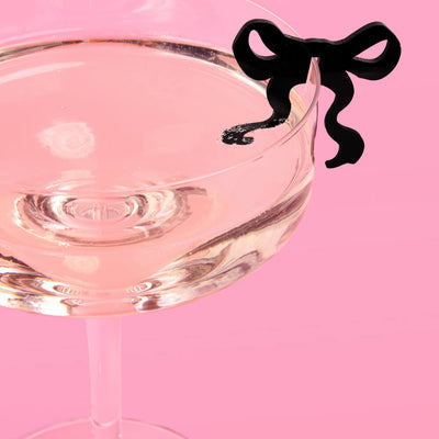 Little Black Bow Drink Markers - 8 drink markers