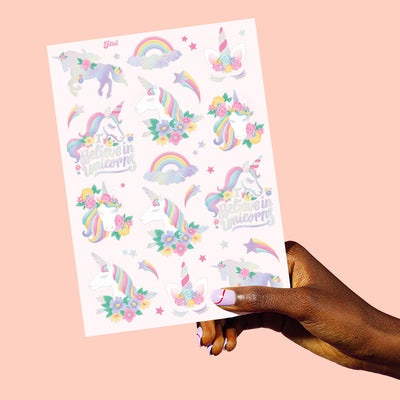 Unicorn Tats - 52 foil temporary tattoos
