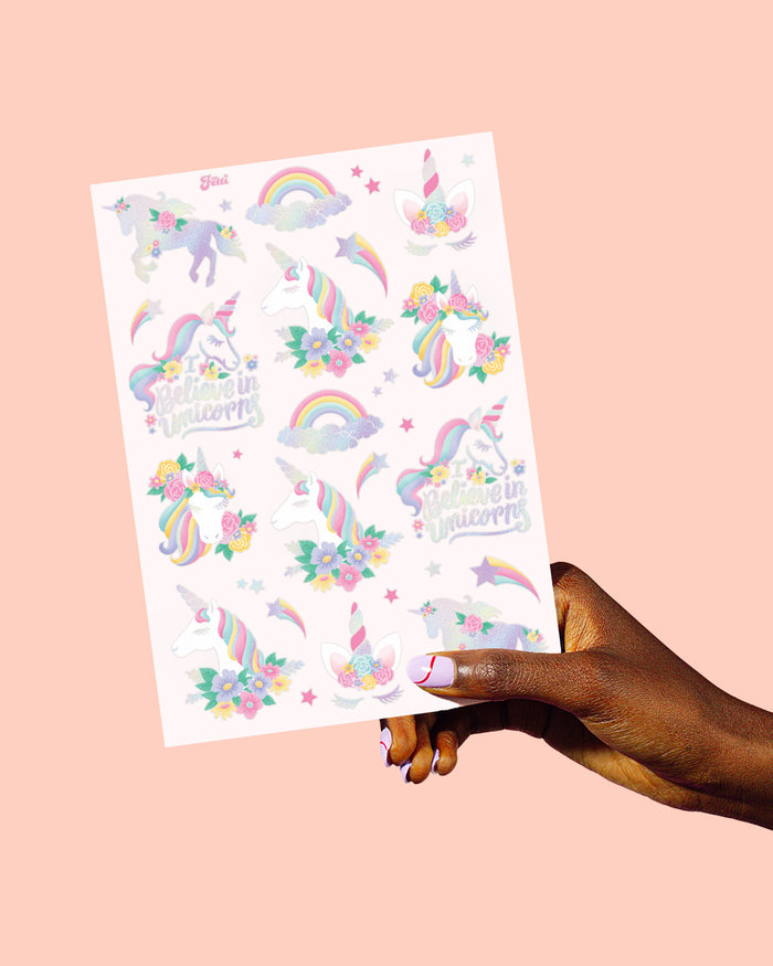 Unicorn Tats - 52 foil temporary tattoos