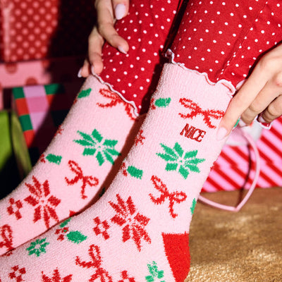 Naughty & Nice Cloud Socks - cozy holiday socks