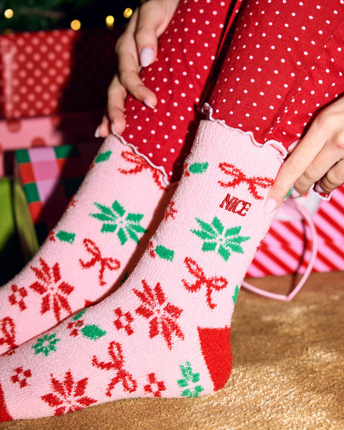 Naughty & Nice Cloud Socks - cozy holiday socks