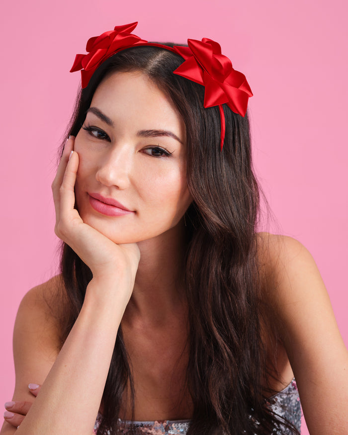 Bow on Top Headband - satin headband