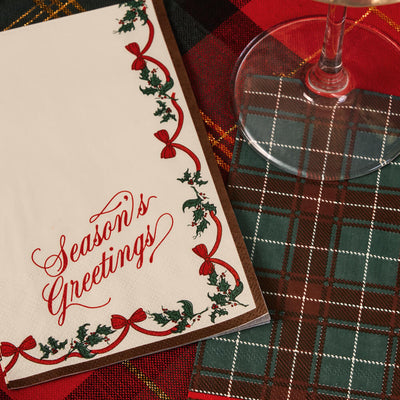 Season's Greetings Napkins - 24 Paper Napkins