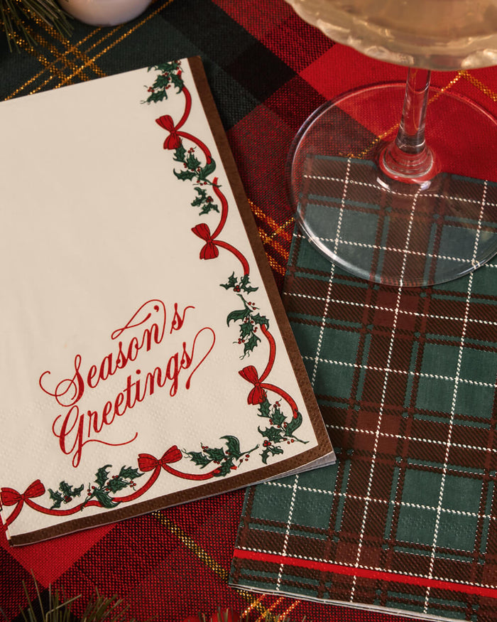 Season's Greetings Napkins - 24 Paper Napkins