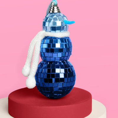 Disco Snowman Ornament - blue disco ornament