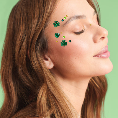 St Patty's Face Gems - 84 adhesive face gems