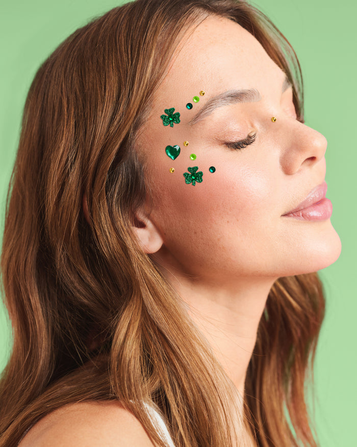 St Patty's Face Gems - 84 adhesive face gems