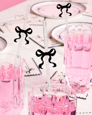 Little Black Bow Straws - 12 reusable straws