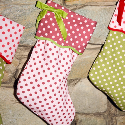 Polka Dot Stockings - canvas stockings set