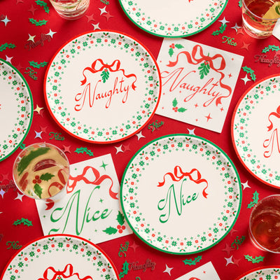 Naughty or Nice Plates - christmas dessert plates