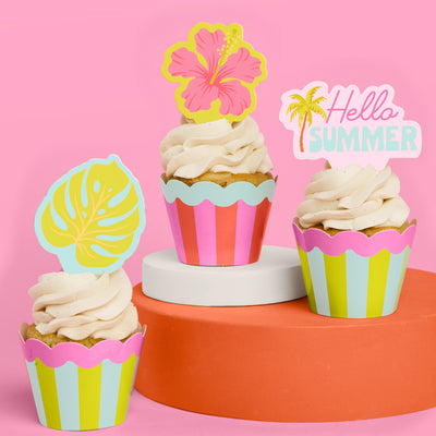 Pool Party Cupcake Toppers - 24 pc set
