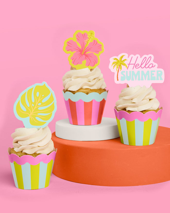 Pool Party Cupcake Toppers - 24 pc set
