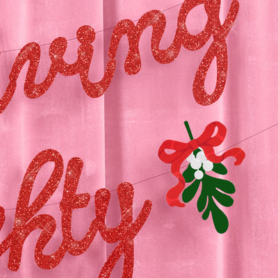 It's Giving Naughty Banner - red glitter banner