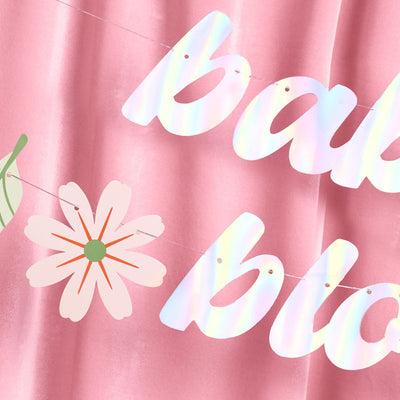 Baby in Bloom Banner - iridescent foil banner