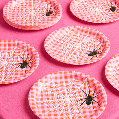 Pink Halloween Plates - 25 paper plates