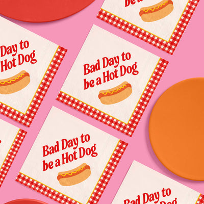 Bad Day to Be a Hot Dog Napkins - 25 cocktail napkins