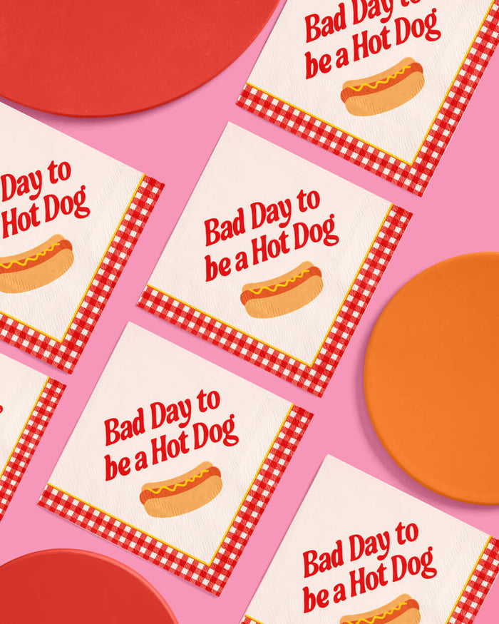 Bad Day to Be a Hot Dog Napkins - 25 cocktail napkins