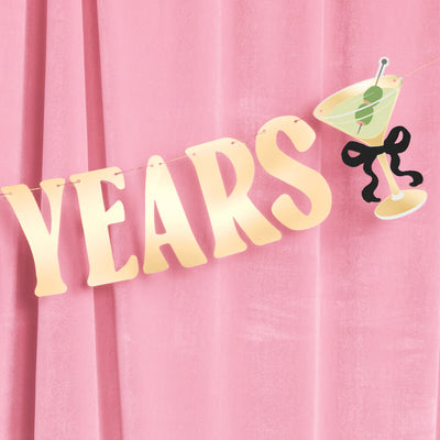 Cheers to 40 Years Banner - gold foil banner