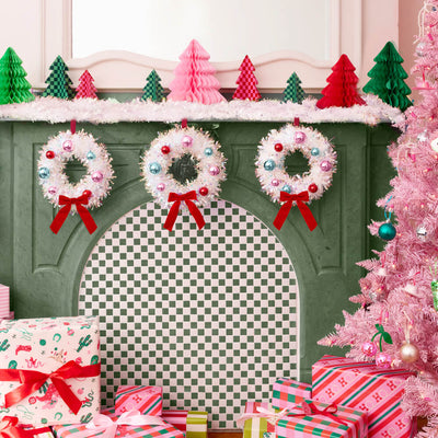 A White Christmas Wreath - white iridescent mini wreath