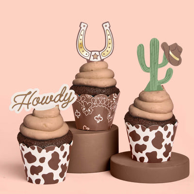 Saddle Up Cupcake Set - 24 liners + toppers