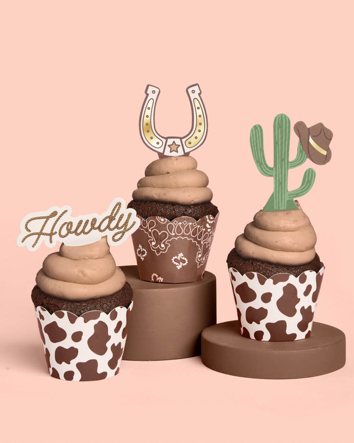 Saddle Up Cupcake Set - 24 liners + toppers