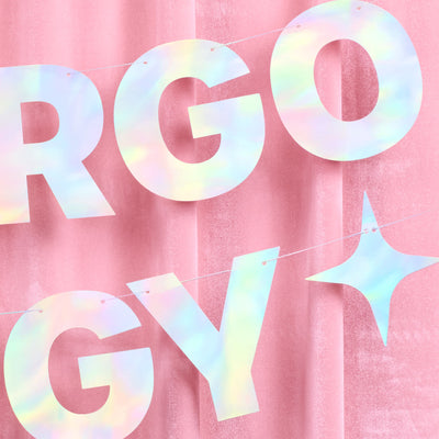 Big Virgo Energy Banner - iridescent foil banner