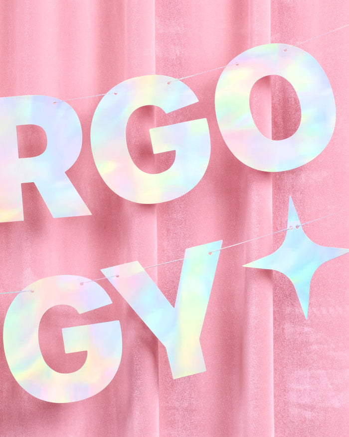 Big Virgo Energy Banner - iridescent foil banner
