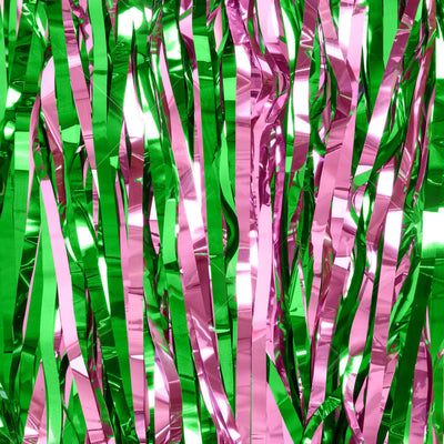 Pink + Green Curtain - pink + green foil curtain