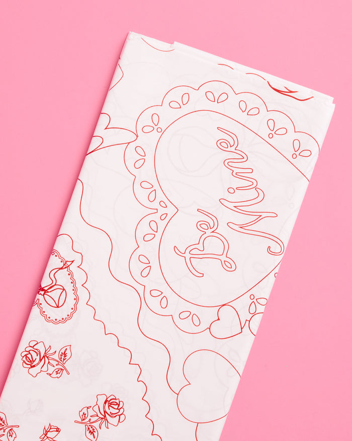 Be Mine Coloring Tablecloth - paper tablecloth