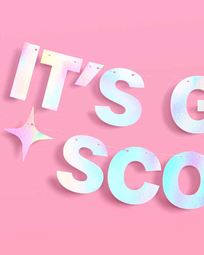It's Giving Scorpio Banner - iridescent foil banner