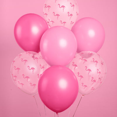 Flamingo Pink Balloons - 24 latex balloons