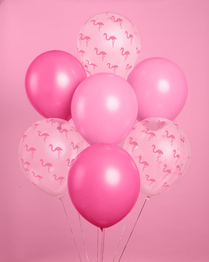 Flamingo Pink Balloons - 24 latex balloons