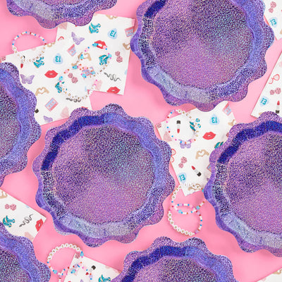 Purple Shimmer Plates - 25 paper plates