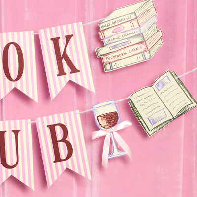 Book Club Banner - pink printed banner