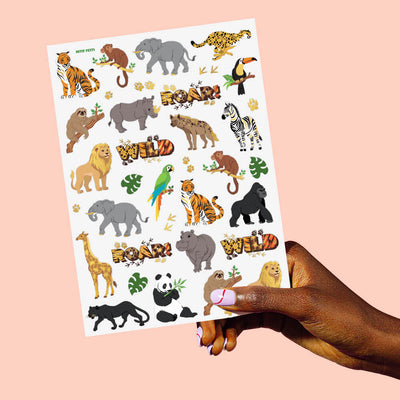 Jungle Animal Tattoos - 56 temporary tattoos