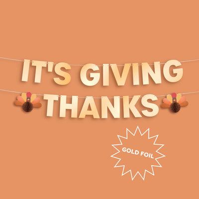 It's Giving Thanks Banner - 3D paper banner