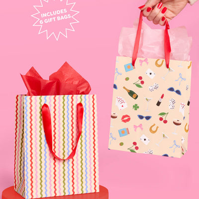 Cute Girl Gift Bag Set - 6 gift bags
