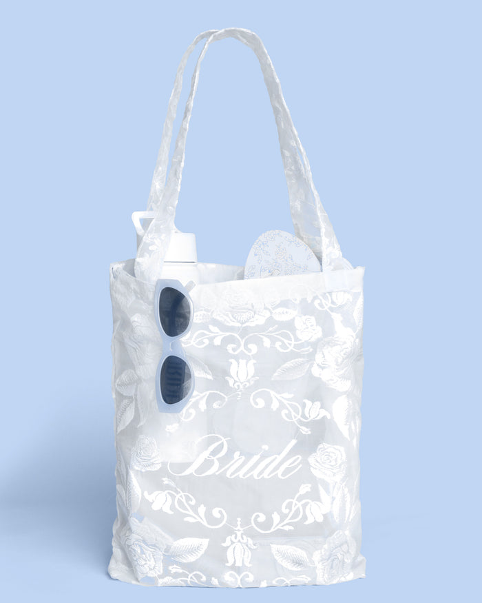 Bride Lace Tote - embroidered tote bag