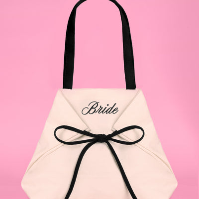 Classic Bride Tote - embroidered canvas tote w. bows