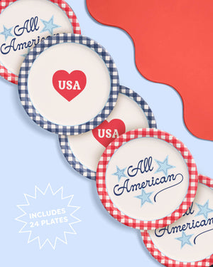 All American Plates - 24 paper plates