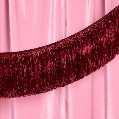 Merlot Fringe - maroon fringe banner