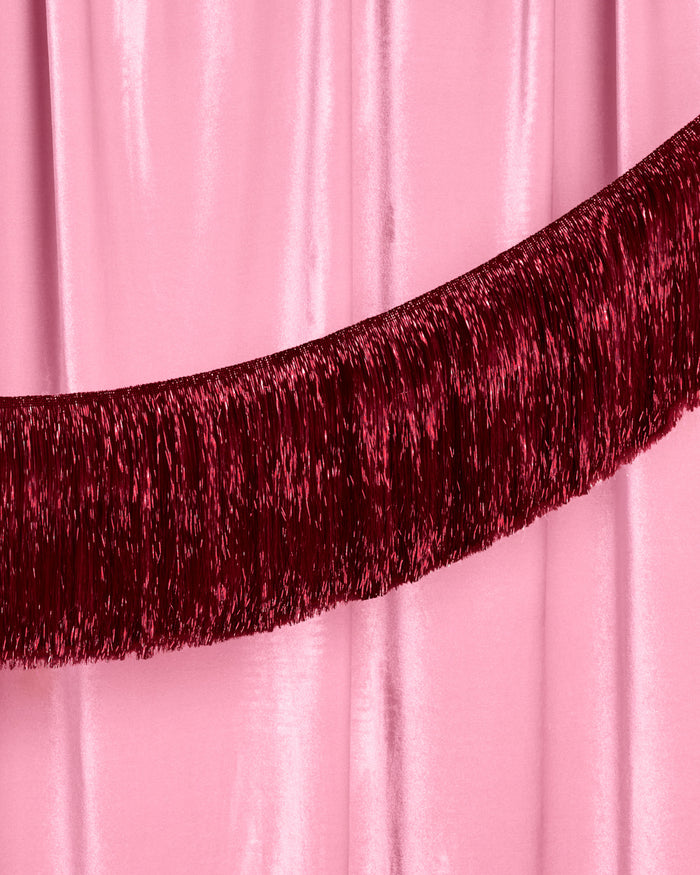 Merlot Fringe - maroon fringe banner