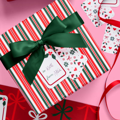 A Merry Mix Wrapping Paper Set - 12 sheets + 16 tags