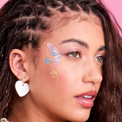 Butterfly Face Tattoos - 80 pastel temporary tattoos