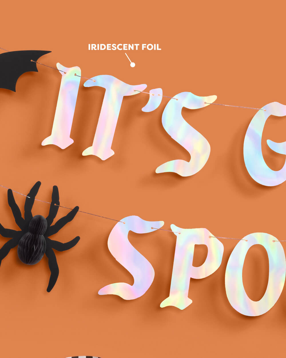 It's Giving Spooky Banner - iridescent foil banner